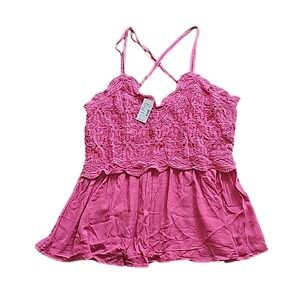 Pink Tank Top Maurices  Crisscross Back Tanktop Size M NWT